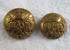 2x WW1-WW2 British Army:"9th ROYAL LANCERS BRASS BUTTONS" (22mm-19mm Sizes)