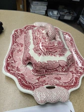 Mason's Red Vista Covered Platter & Ladle