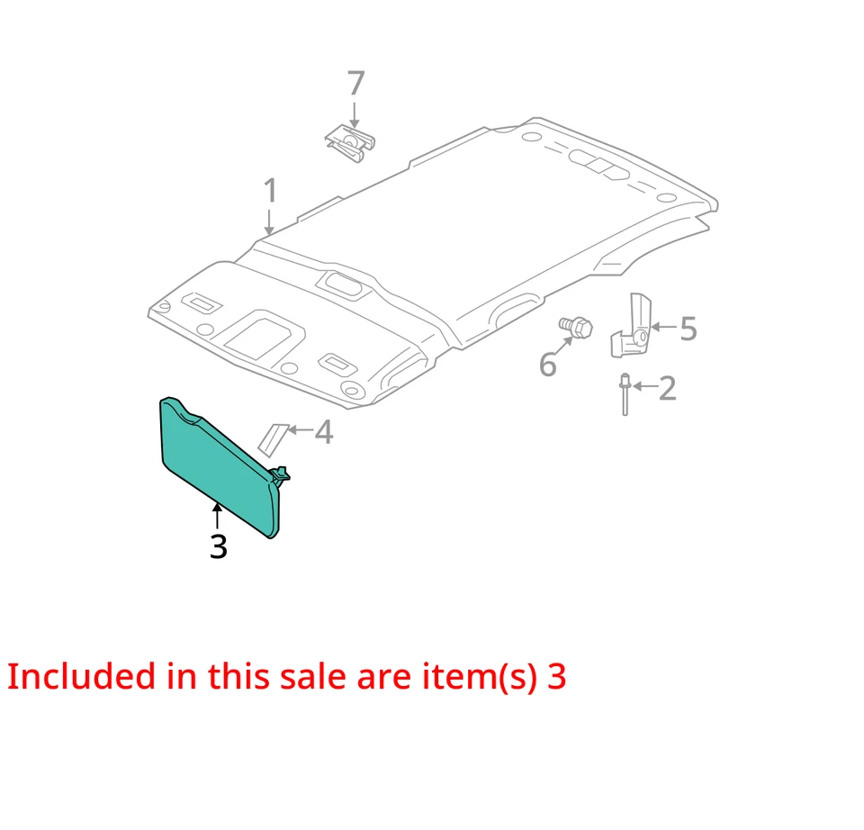 Right Sun Visor For Ford Escape 2010-2012 Mercury Mariner 2010-2011 OEM RH - Image 3 of 4