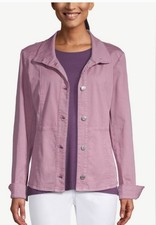 Chico  s Charming Twill Casual Jacket Violet Ice Women's Size 4  20 - 22 / XXL 