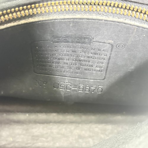 Vintage Coach Station Bag 9870 Black Leather Crossbody Satchel Made USA by Coach, $120 - Photo 8