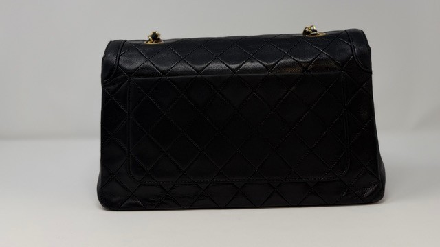 Vintage Chanel Black Lambskin Medium Half Flap Bag Gold HW 1989-1991 w/Wallet thumbnail 4