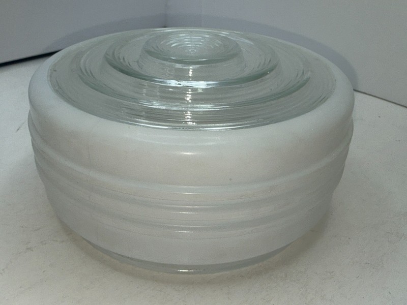1940s VINTAGE Kitchen Ceiling Light Fixture frosted Milk Glass Shade Very Nice A