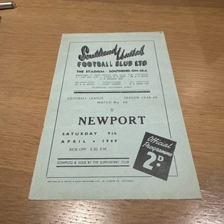 SOUTHEND UNITED v NEWPORT 09/04/1949