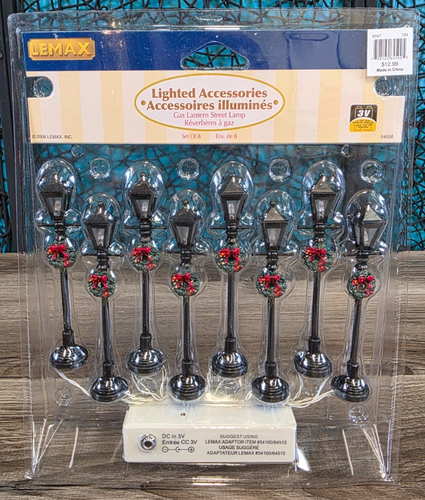 Lemax Set 4 Lampade A Gas Lanterna Stradali – Illuminazione Per Villaggi Natalizi E Decorazioni