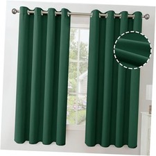 Velvet Curtains 63 Inches Length for 52"W x 63"L Pack of 2 Emerald Green