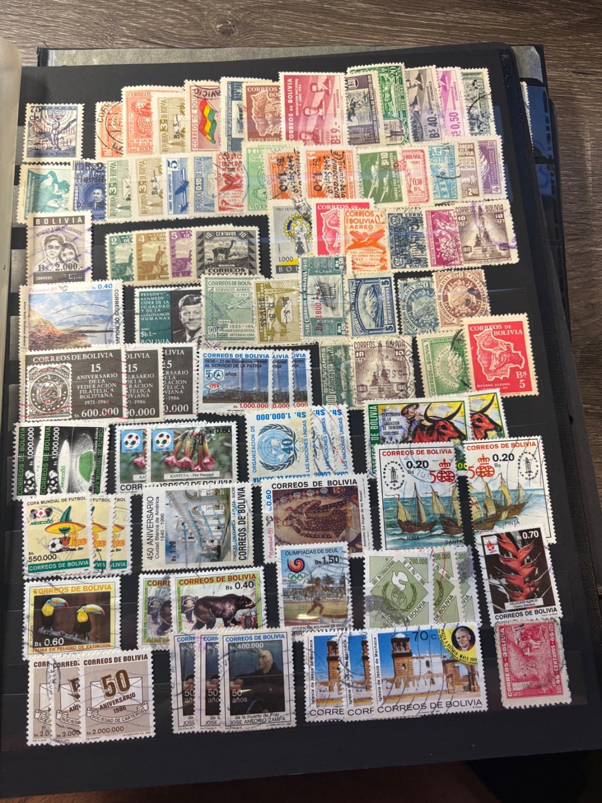 Bolivia Nice Group of MH or Used Stamps on 2 Stockcards