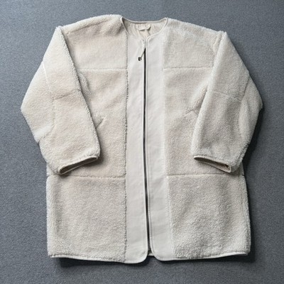 Lululemon Collarless Textured Fleece Jacket Womens 6 White Plush Soft Warmth