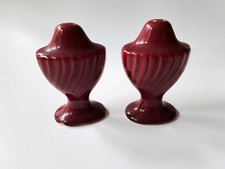 Franciscan CORONADO Burgundy Maroon (Glossy) Salt & Pepper Shakers (c 1940s)