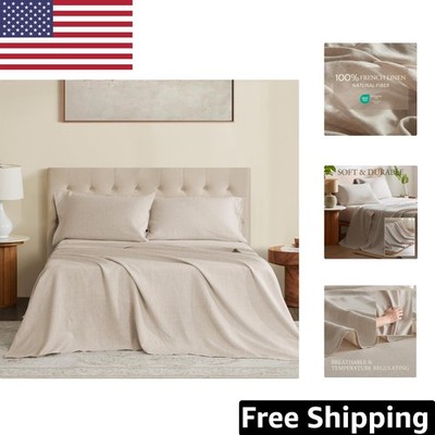 Natural French Linen Bedding Set King - Soft, Durable & Machine Washable