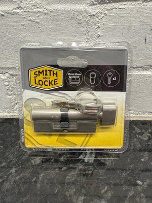 Smith and Locke Satin Nickel Schloss 35 mm mit 3 Schlüsseln