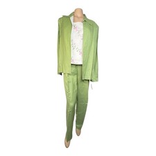 Jessica Howard 3-Piece Kiwi Green Linen Blend Set Size 14