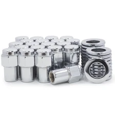 20 Lug Nuts 7/16-20 Chrome Flat Top Mag .75 Shank Cragar S/S Center Washers