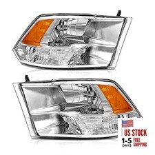 Headlights Assembly for 2009 OE Headlight A-Chrome Housing Amber Reflector