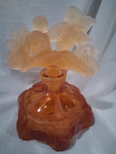 Vintage Dark Peach Nude Lady in Relief  Perfume bottle