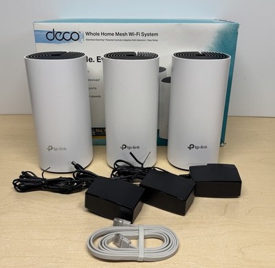 TP-Link Deco M4 AC1200 3-Pack WiFi 5 Whole Home Mesh System,cords, Factory Reset