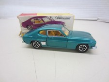 Vintage Dinky 165 FORD CAPRI blu turchese con scatola originale Speedwheels