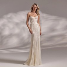 Luxury Mermaid Sweetheart Tulle Wedding Dress With Detachable Train Bride Gowns