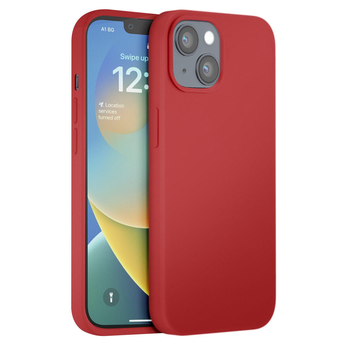 Coque iPhone 14 fine Moxie silicone TPU rouge antichoc