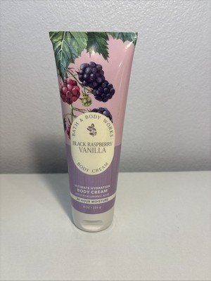 Bath & Body Works Black Raspberry Vanilla BODY CREAM Moisture 8 OZ RETIRED NEW