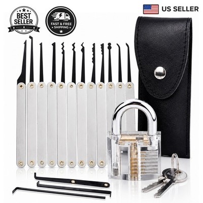 15 PCS Stainless Steel Practice Tools with Transparent Lock Training Model