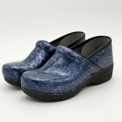 Dansko Professional XP 2.0 Navy Embossed Non Slip Healthcare Worker Clogs - EU S