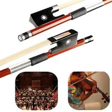Professional 4/4 Brazilwood Ebony Frog Violin Arbor White Horsehair Violin Bow