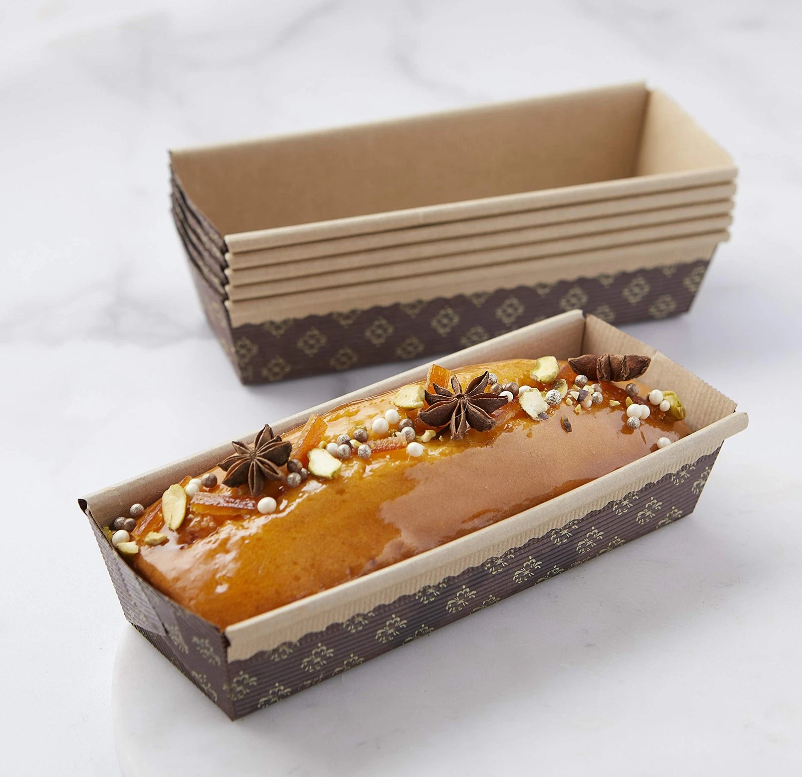 Disposable Rectangular Paper Loaf Pan Molds, All Natural Made, Recyclable, Mi...