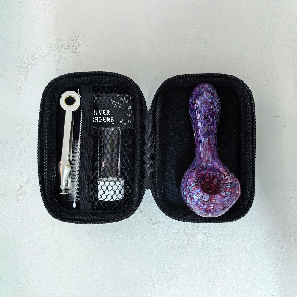 4" Lava Style Tobacco Smoking Glass Pipe Collectible Handmade Pipes with Box