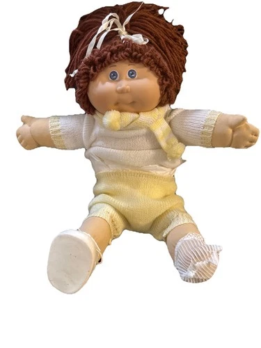 cabbage patch dolls vintage 1984 With Diaper Blue Eyes Brown Hair