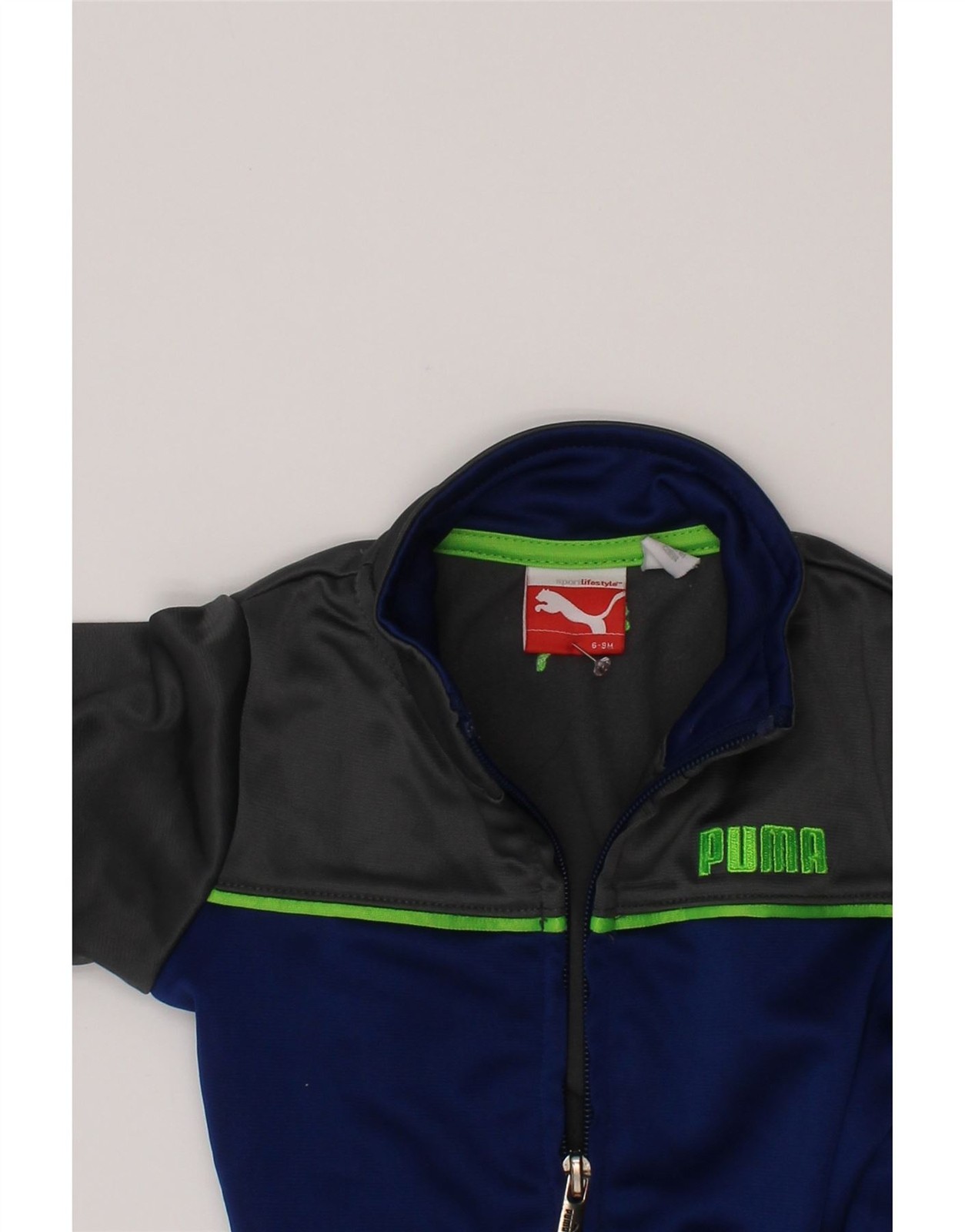 Puma Baby Boys Graphic Tracksuit Top Jacket 6-9 Months Grey Colourblock IS32 image 4