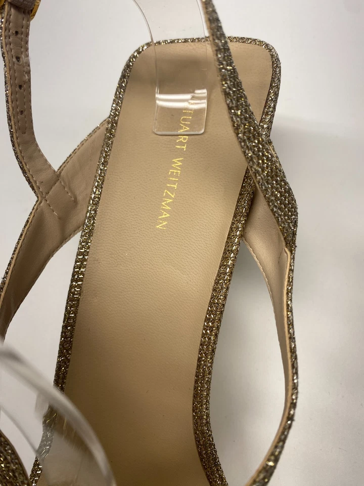 Sandalias Stuart Weitzman para mujer doradas Oasis 50 mm talla 11 B Foto 3 de 4
