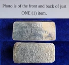 Vintage Hoffman And Hoffman 10.41 Troy Oz 999 Fine Silver Hand Poured Loaf Bar