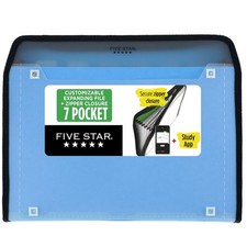 Expanding File Organizer Study App, 7-Pocket Accordian File Organizer, Zipp...