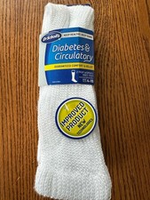 New Dr.scholls Womens Socks Diabetic 4-10 Circulatory Knee High 2 Pair White