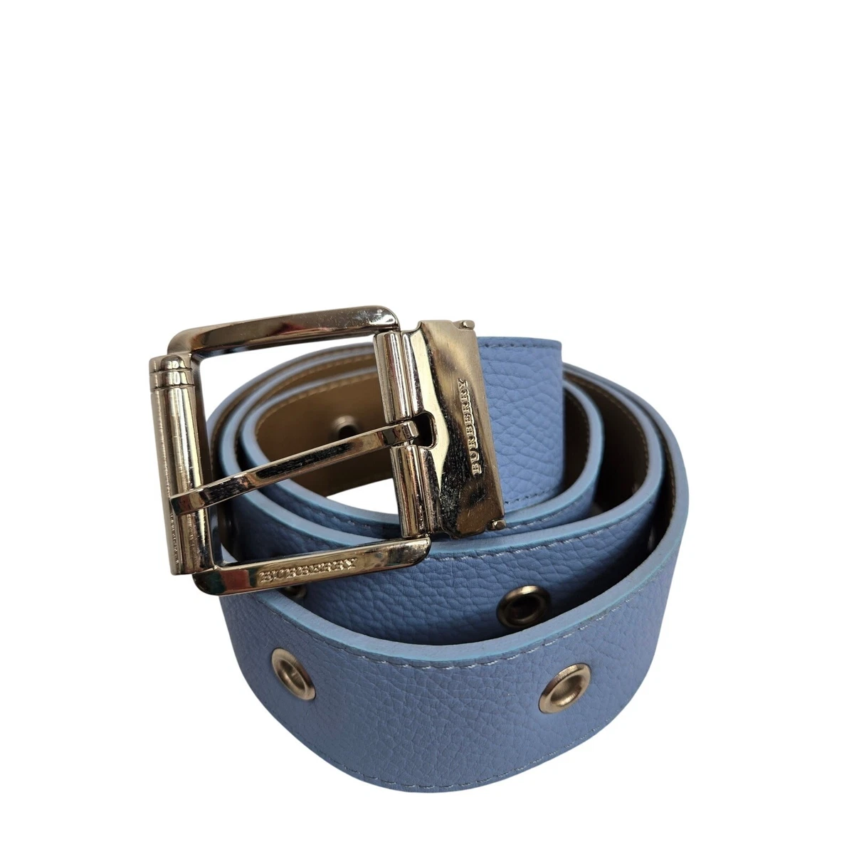 Burberry EUC leather belt size 105 / 42 Periwinkle blue silver adjustable XL Burberry Reversible belt | Men main image 4