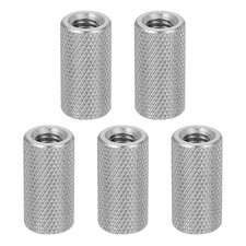 5 Pcs M6 Flat Knurled Thumb Nuts, 304 Stainless Steel Flat Head Diamond Knurled