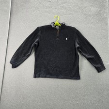 Polo Ralph Lauren Boy Sweatshirt M Charcoal Zipper Long Sleeve READ