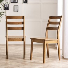 Lynton 2x Dark Walnut Effect Solid Wood Dining Chairs