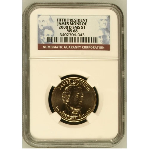 NGC 2008 D MS68 SMS  James Monroe Fifth President $1
