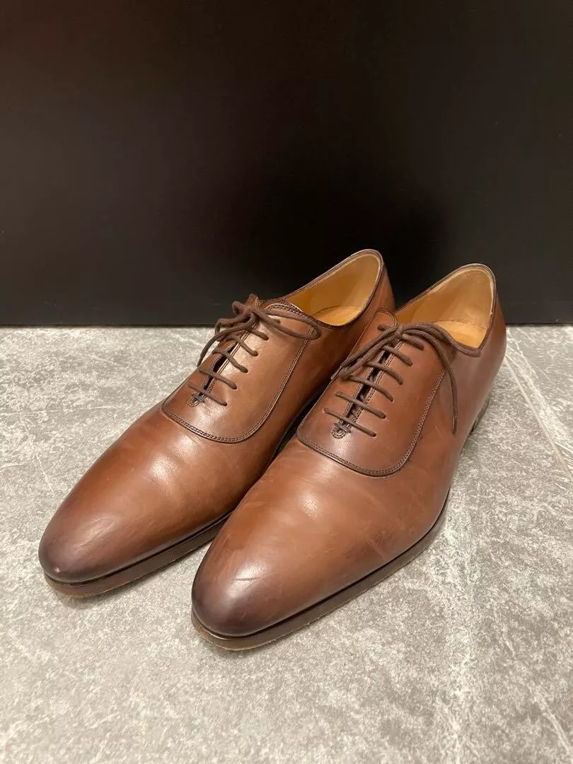 Chaussures habillées homme GUCCI cuir style coupe entière à lacets marron taille 9 avec boite