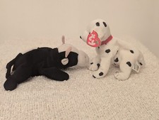 TY Beanie Babies Bundle Daisy & Rescue Dalmatian W/american Flag VGC COLLECTABLE