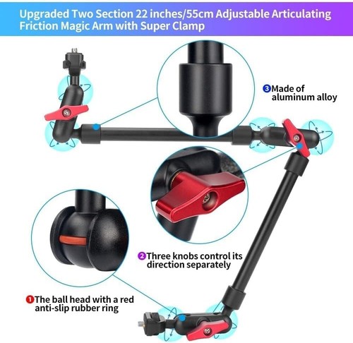22" Articulating Magic Arm Camera Mount with Clamp - Versatile Setup Solution - Picture 4 of 9