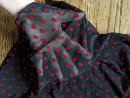 Vintage Y2K Cinema Etoile Mesh Black & Red Hearts Camisole Cami Large NOS NWT - Picture 7 of 8