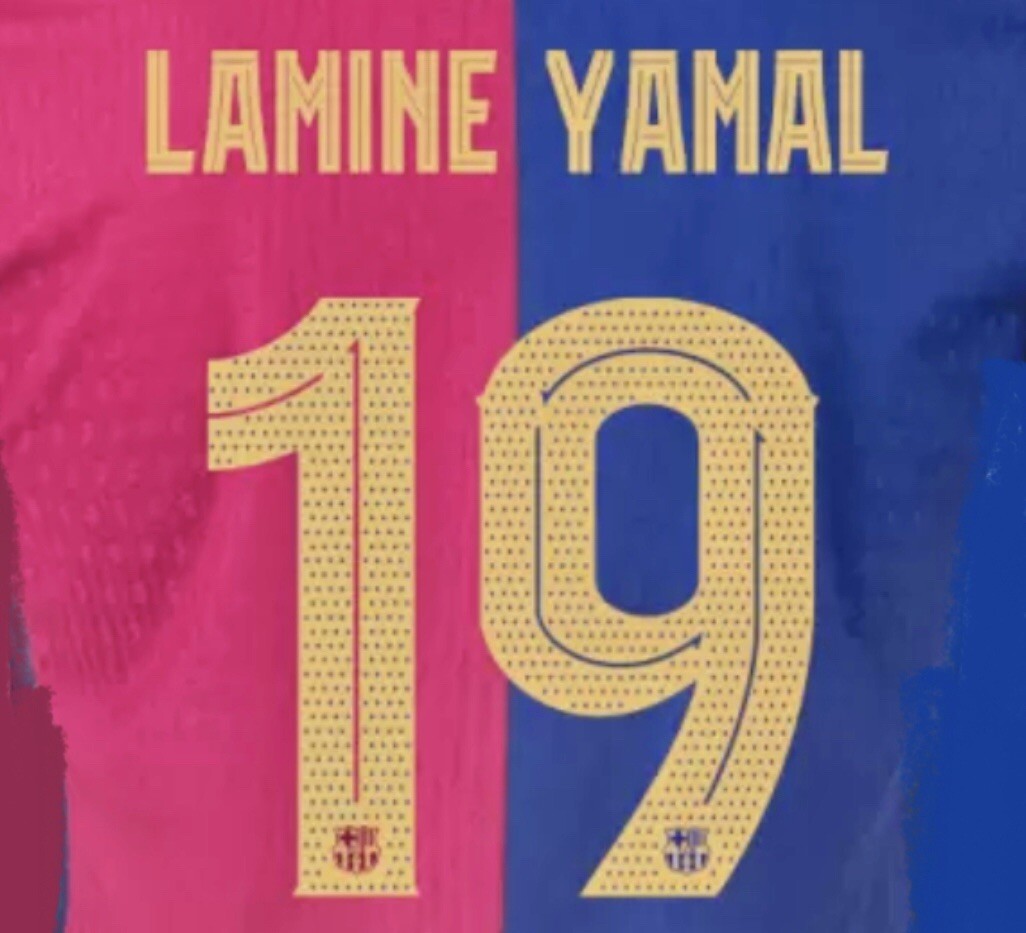 Barcelona LAMINE YAMAL #19 UCL / CUP Name Print And Number CHOOSE