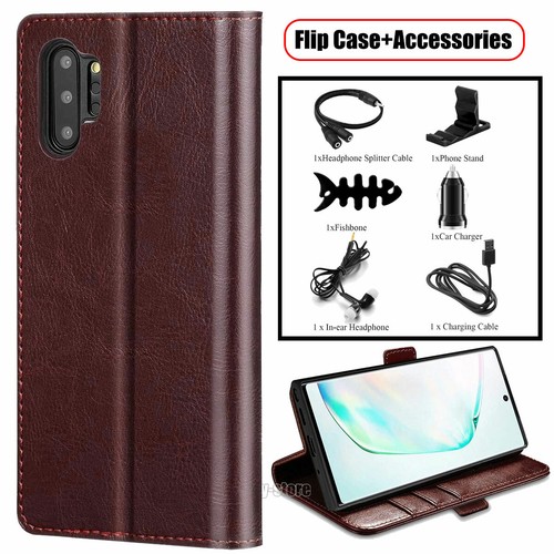 For Samsung Galaxy Note 10 Plus Case Leather Wallet Flip Stand Cover Accessories - Picture 22 of 30