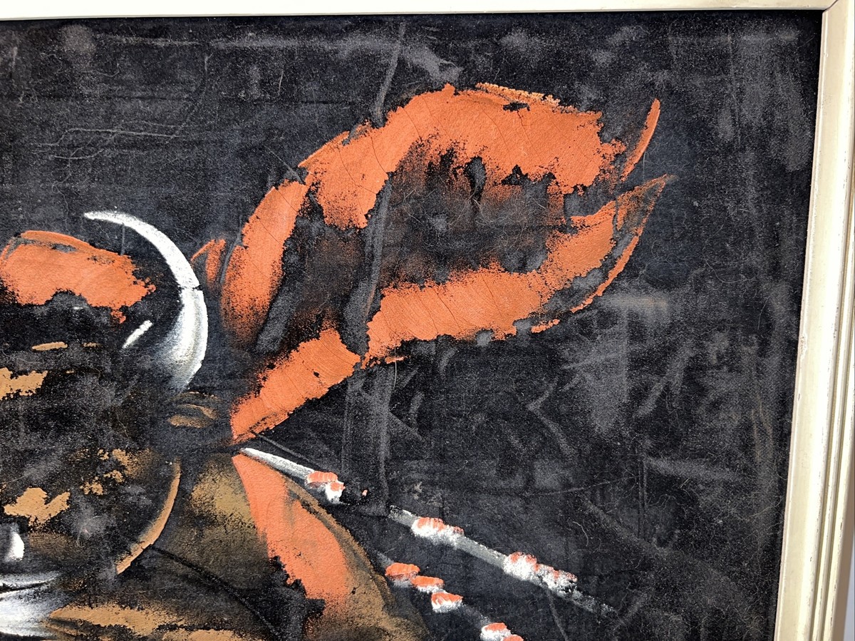 Vintage abstract Matador painting on black velvet mid