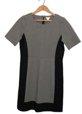 J. CREW | Factory | Grey & Black Colorblock Structured Short Sleeve Dress size 6