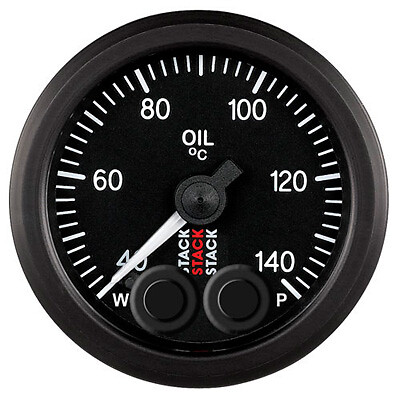 Stack Pro Control 52 mm schwarz Öl Analog Temperaturanzeige 40-140 C