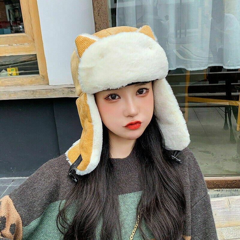 ユェチチ   FELINE LASER LOVE USHANKA フェイクファーフライトキャップ 中古 BS99 s-l1200.jpg